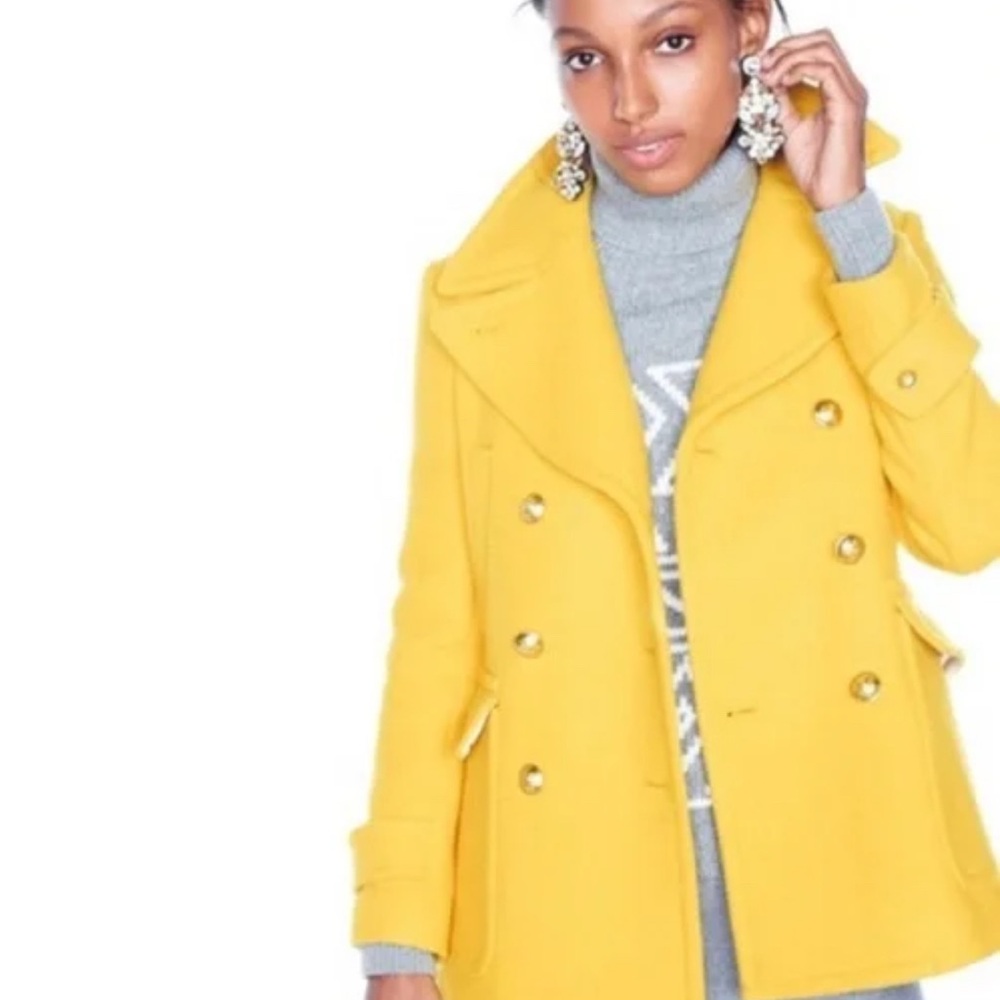 JCrew Vibrant Yellow Women's Peacoat size 6